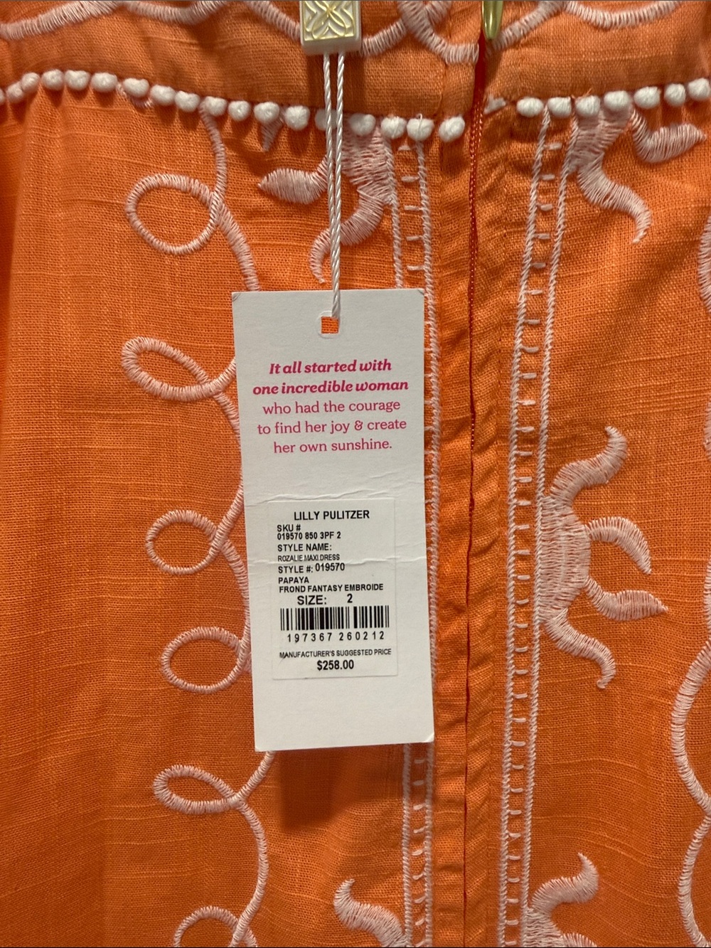 Lilly Pulitzer Rust Embroidered Maxi Dress - Picture 5 of 6